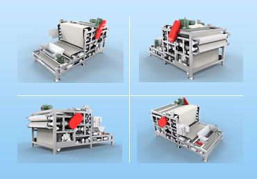 Squeezing belt press machine